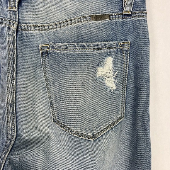 Kancan Jeans Womens 5/26 Light Wash Mid Rise Distressed Destroyed Tapered Denim - Picture 6 of 14